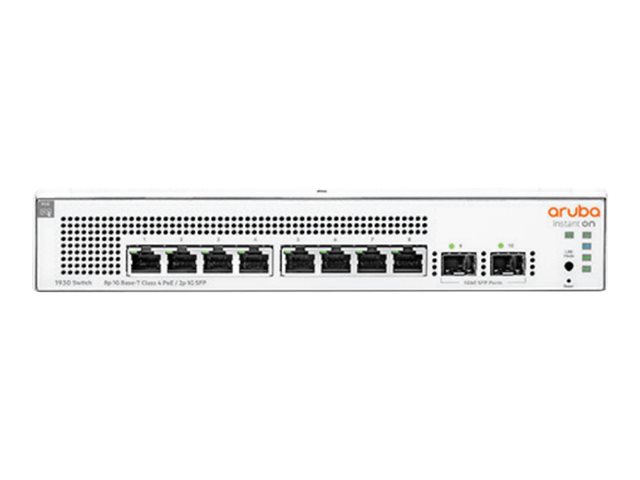 HPE Aruba Instant On 1930 8G Class4 PoE 2SFP 124W Switch - switch - 10 ports - Managed - rack-mountable