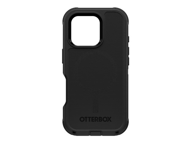 OtterBox Defender Series - Back cover for mobile phone - MagSafe compatibility - silicone - black - for Apple iPhone 16 Pro