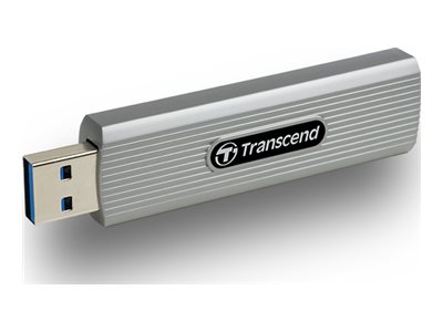 Transcend ESD320A - SSD - encrypted - 512 GB - external (portable) - USB 3.2 Gen 2x1 - 256-bit AES - soft grey