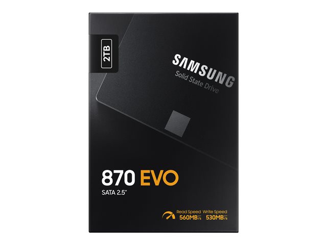 Samsung 870 EVO MZ-77E2T0B - SSD - encrypted - 2 TB - internal - 2.5" - SATA 6Gb/s - buffer: 2 GB - 256-bit AES - TCG Opal Encryption
