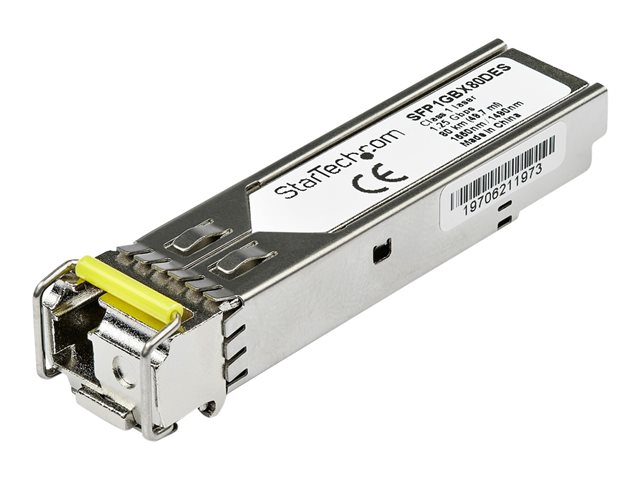 Startech Dell EMC SFP-1G-BX80-D Compatible SFP Module, 1000BASE-BX-D, 1 Gigabit Ethernet Bi-Directional (BiDi) Fiber Single Strand SFP, LC 80km, Mini GBIC Transceiver SFP, Downstream - Lifetime Warranty (SFP1GBX80DES) - SFP (mini-GBIC) transceiver module