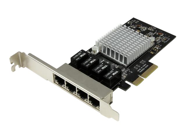 StarTech.com 4 Port PCIe Network Card - RJ45 Port - Intel i350 Chipset - Ethernet Server / Desktop Network Card - Dual Gigabit NIC Card (ST4000SPEXI) - network adapter - PCIe x4