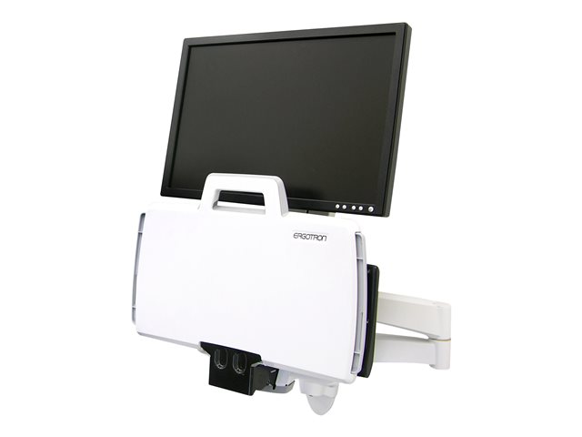 Ergotron 200 Series Combo Arm - Mounting kit (handle, wall bracket, articulating arm, support tray, wrist rest) for LCD display / keyboard / mouse / bar code scanner - plastic, aluminium, steel - white - screen size: up to 24" - wall-mountable