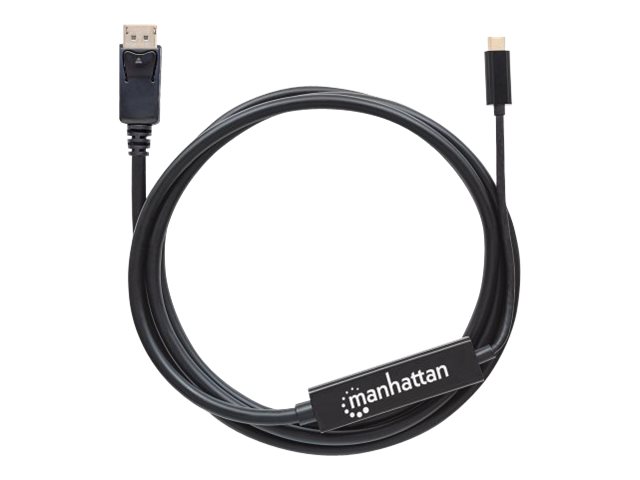 Manhattan USB-C to DisplayPort Cable, 4K@60Hz, 2m, Male to Male, Black, Three Year Warranty, Polybag - DisplayPort cable - USB-C to DisplayPort - 2 m