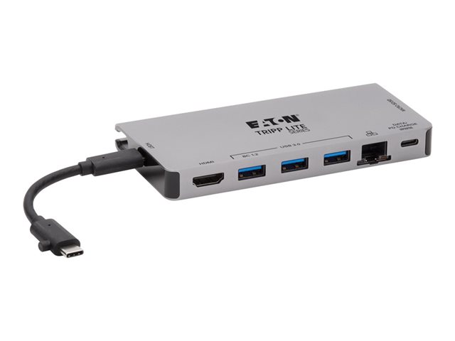 Eaton Tripp Lite Series USB C Docking Station USB Hub 4k w/ HDMI, Gbe Gigabit Ethernet, SD Card Reader, PD Charging - Docking station - USB-C 3.1 / Thunderbolt 3 - HDMI - 1GbE