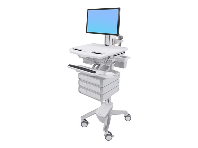 Ergotron StyleView Cart with LCD Pivot, 3 Drawers - Cart - open architecture - for LCD display / PC equipment - plastic, aluminium, zinc-plated steel - screen size: up to 24"