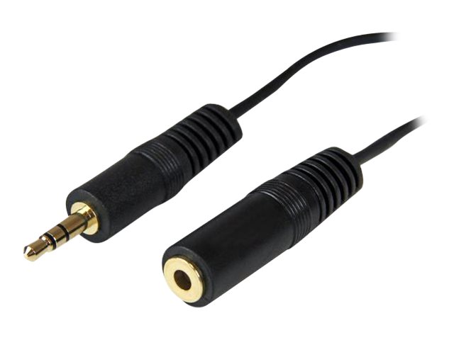 StarTech.com 12 ft. (3.7 m) 3.5mm Audio Extension Cable - PC Speaker Extension Audio Cable - Strain Relief - Black - Aux Cable (MU12MF) - audio extension cable
