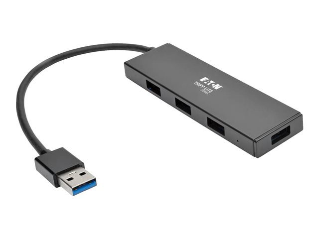 Eaton Tripp Lite series 4-Port Portable Slim USB 3.0 Superspeed Hub w/ Built In Cable - Hub - 4 x SuperSpeed USB 3.0 - desktop