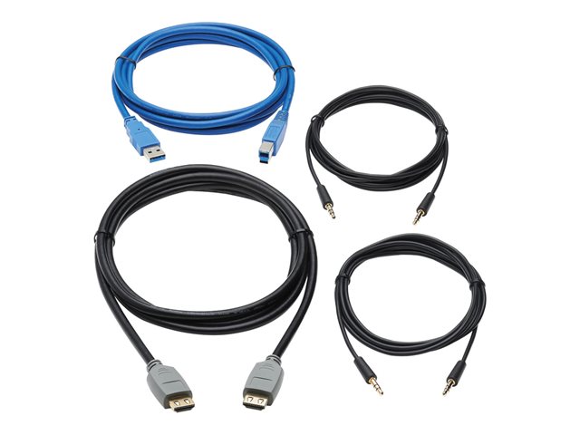 Eaton Tripp Lite Series HDMI KVM Cable Kit for Tripp Lite B005-HUA2-K and B005-HUA4 KVM, 4K HDMI, USB 3.1 Gen 1, 3.5 mm, 10 ft. - video / audio / data cable kit - HDMI / USB - 3 m