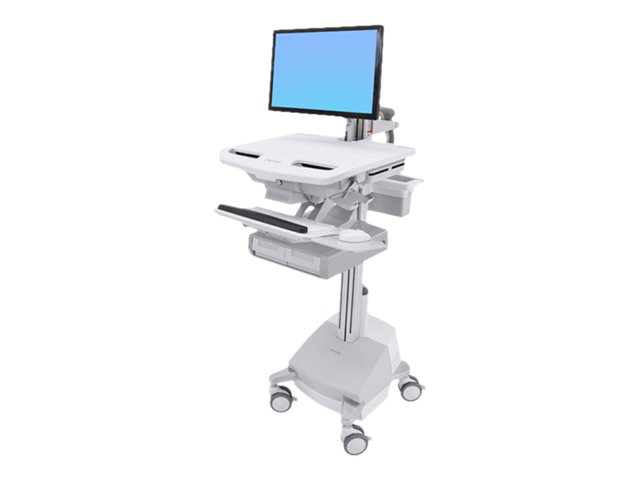 Ergotron StyleView Cart with LCD Arm, SLA Powered, 2 Drawers - Cart - open architecture - for LCD display / PC equipment - lockable - aluminium, zinc-plated steel, high-grade plastic - screen size: up to 24" - 66 Ah - Lead Acid - TAA Compliant