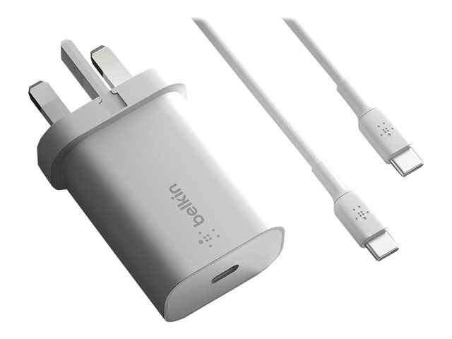 BOOST CHARGE 25W USB-C PD PPS W/ 1M C- C CABLE WHITE