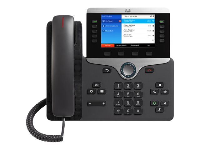 Cisco IP Phone 8851 - VoIP phone - SIP, RTCP, RTP, SRTP, SDP - 5 lines - charcoal