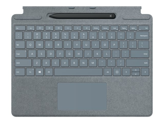 Microsoft Surface Pro X Signature Keyboard with Slim Pen Bundle - keyboard - with trackpad, accelerometer - UK - ice blue