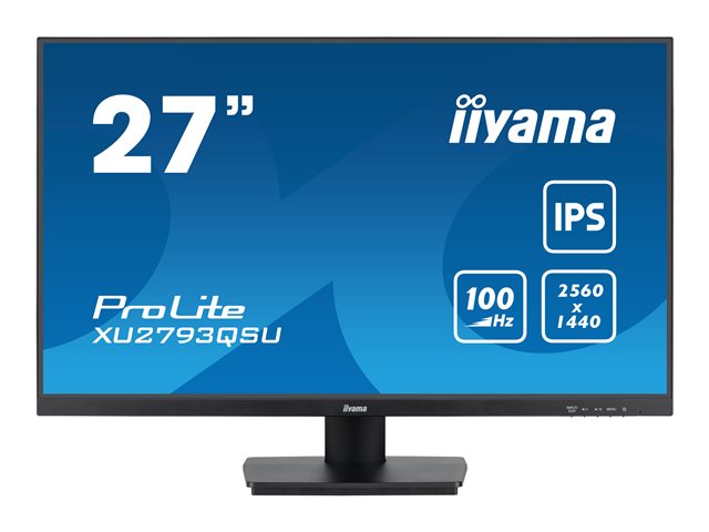 iiyama ProLite XU2793QSU-B7 - LED monitor - 27" - 2560 x 1440 QHD @ 100 Hz - IPS - 300 cd/m² - 1300:1 - 1 ms - HDMI, DisplayPort - speakers - black, matte