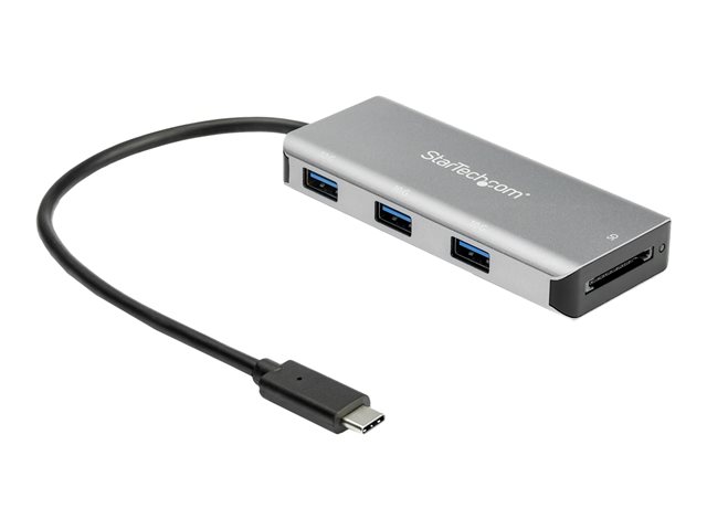 Startech 3 Port 10Gbps USB C Hub with SD Card Reader, 3x USB-A & 1x SD Slot, Portable USB 3.1/3.2 Gen 2 Type C Adapter Hub, Laptop Hub, USB Bus Powered, Thunderbolt 3 Compatible - Windows/macOS/Linux (HB31C3ASDMB) - Hub - 1 x USB-C + 3 x USB 3.1 - desktop