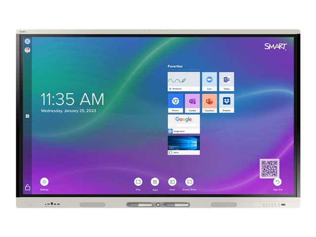 SMART Board SBID-MX265-V4-PW MX Pro (V4) Series with iQ - 65" LED-backlit LCD display - 4K - for interactive communication