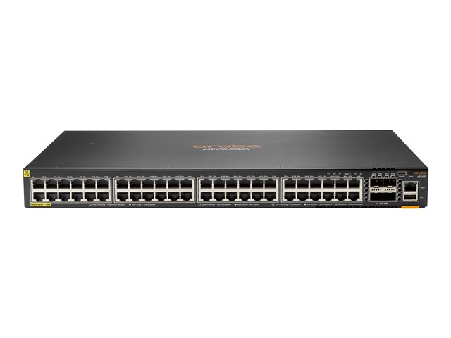 HPE Aruba Networking CX 6200F 48G Class4 PoE 4SFP+ 740W Switch - Switch - Max. Stacking Distance 10 kms - L3 - Managed - 48 x 10/100/1000 (PoE+) + 4 x 1 Gigabit / 10 Gigabit SFP+ (uplink) - front and side to back - rack-mountable - PoE+ (740 W) - BTO