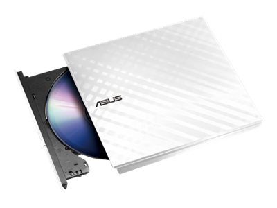 Asus SDRW-08D2S-U Lite White External Slim USB DVD Brenner (8x DVD+/-R, 6x DVD+/-R DL, 5x DVD-RAM, USB 2.0) inc. Cyberlink Power2Go