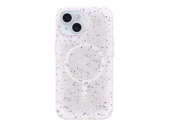 OtterBox Core Series - Back cover for mobile phone - MagSafe compatibility - REGRIND silicone, synthetic rubber - sprinkles (white) - for Apple iPhone 15