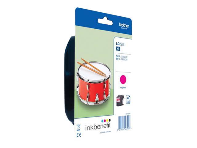 Brother LC22UM - XL - magenta - original - ink cartridge - for Brother DCP-J785DW, DCP-J785DWXL, MFC-J985DW