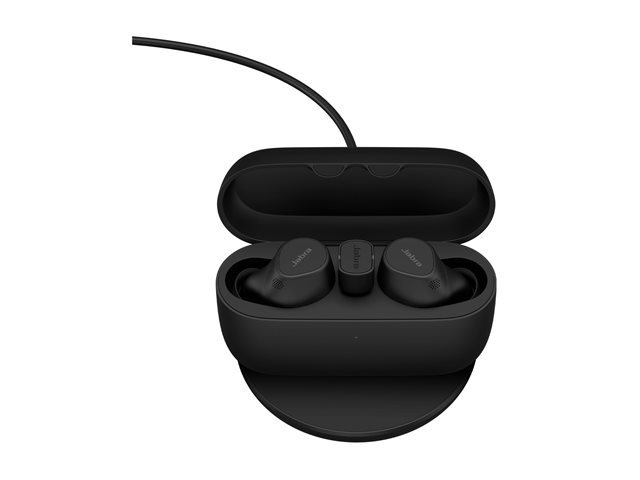 Jabra Evolve2 Buds UC - True wireless earphones with mic - in-ear - Bluetooth - active noise cancelling - USB-C via Bluetooth adapter - noise isolating - black - Zoom Certified, Optimised for Google Meet