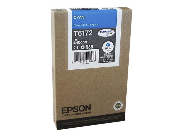 Epson Ink Cartridges, DURABrite" Ultra, T6172, Singlepack, 1 x 100.0 ml Cyan, XL