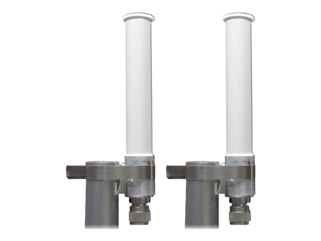 HPE Aruba ANT-2x2-5005 - Antenna kit - pole mountable - outdoor - 5 dBi (for 4.9 - 5.875 GHz) - omni-directional - white - for HPE Aruba AP-584, AP-585, AP-587, AirMesh MSR4KP