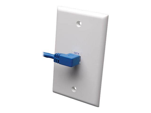 Eaton Tripp Lite Series Left-Angle Cat6 Gigabit Molded UTP Ethernet Cable (RJ45 Left-Angle M to RJ45 M), Blue, 5 ft. (1.52 m) - patch cable - 1.5 m - blue