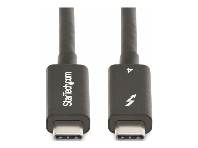 StarTech 6ft (2m) Active Thunderbolt 4 Cable, 40Gbps, 100W PD, 4K/8K, Intel Certified, Compatible w/Thunderbolt 3/USB 3.2/DisplayPort (A40G2MB-TB4-CABLE) - USB cable - USB-C (M) to USB-C (M) - USB 3.2 Gen 2 / USB4 / Thunderbolt 3 / Thunderbolt 4 / Display