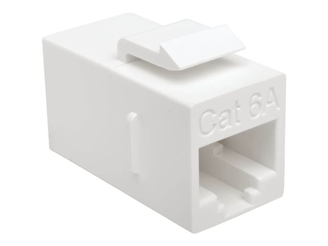 Eaton Tripp Lite Series Cat6a Straight Through Modular In Line Snap In Coupler RJ45 F/F - network coupler - TAA Compliant - white