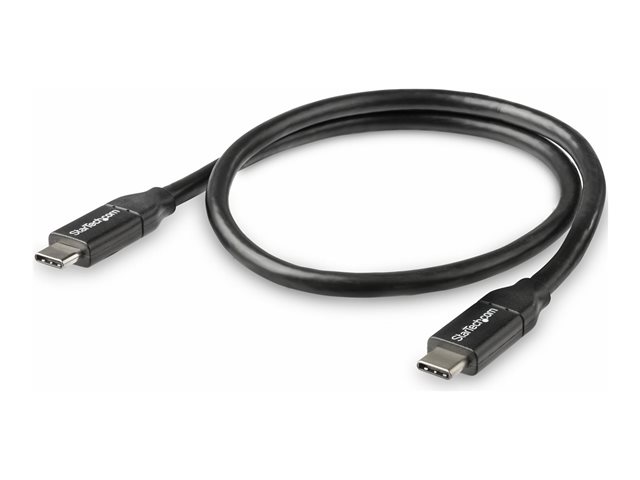 StarTech.com USB C to USB C Cable - 1.5 ft / 0.5m - 5A PD - White - USB 2.0 - USB-IF Certified - USB Type C Cable - USB C Charging Cable (USB2C5C50CM) - USB cable - USB-C (M) to USB-C (M) - Thunderbolt 3 / USB 2.0 - 5 A - 50 cm - black