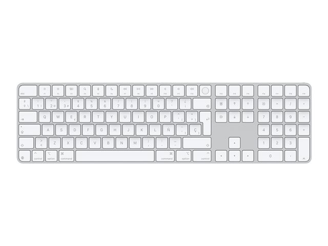 Apple Magic Keyboard with Touch ID and Numeric Keypad - Keyboard - USB-C - wireless - Bluetooth - QWERTY - Spanish - white keys