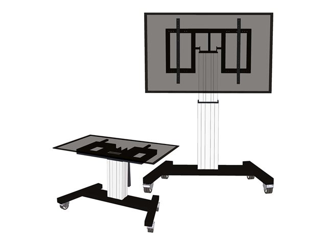 Neomounts PLASMA-M2500T cart - motorised - for flat panel / media player / mini PC - silver, RAL 9006, white aluminium