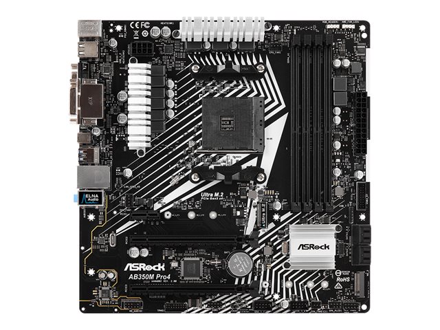 AB350M PRO4 R2.0 AM4 4 DDR4 4XSATA3 2XM2 PCIE 3 X16 7.1 CH