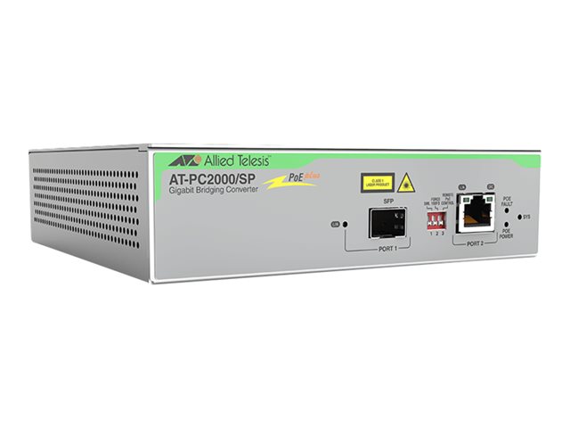 Allied Telesis AT PC2000/SP - fibre media converter - 10Mb LAN, 100Mb LAN, 1GbE - TAA Compliant