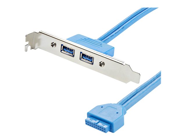 StarTech.com 2 Port USB 3.0 A Female Slot Plate Adapter - USB 3.0 motherboard Adapter - USB 3 plate - USB 3.0 header Adapter (USB3SPLATE) - USB panel - USB Type A to 20 pin IDC - 50 cm
