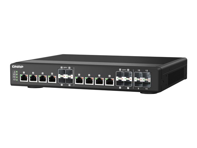 QNAP QSW-IM1200-8C - Switch - Managed - 4 x 10 Gigabit SFP+ + 8 x combo 10 Gigabit SFP+/RJ-45 - rack-mountable - DC power