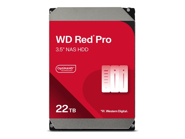 WD Red Pro WD221KFGX - Hard drive - 22 TB - internal - 3.5" - SATA 6Gb/s - 7200 rpm - buffer: 512 MB