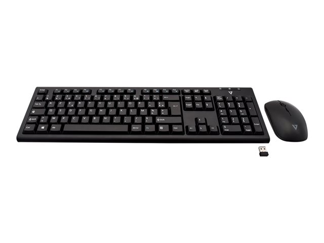 V7 CKW200ES - keyboard and mouse set - Spanish - black Input Device
