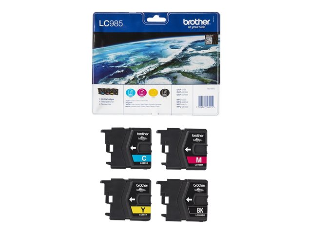 Brother LC985VALBPDR - 4-pack - black, yellow, cyan, magenta - original - ink cartridge