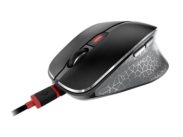 CHERRY MW 8C ERGO - Mouse - ergonomic - optical - 6 buttons - wireless - 2.4 GHz, Bluetooth 4.0 - USB wireless receiver - black