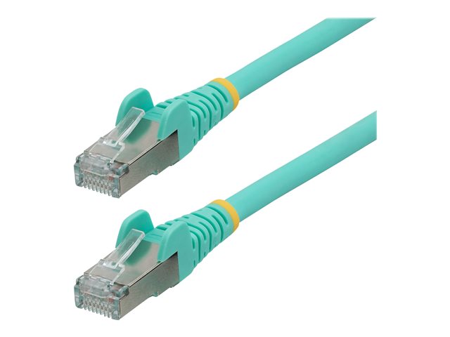 Startech 2m CAT6a Ethernet Cable - Aqua - Low Smoke Zero Halogen (LSZH) - 10GbE 500MHz 100W PoE++ Snagless RJ-45 w/Strain Reliefs S/FTP Network Patch Cord - Patch cable - RJ-45 (M) to RJ-45 (M) - 2 m - S/FTP - CAT 6a - IEEE 802.3bt - halogen-free, molded,