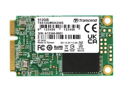 Transcend MSA230S - SSD - 512 GB - internal - mSATA - SATA 6Gb/s