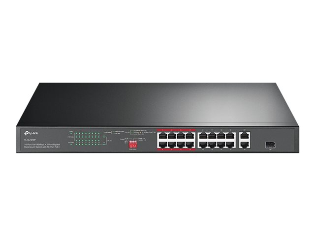 TP-Link JetStream TL-SL1218P - V1 - switch - 16 ports - unmanaged - rack-mountable