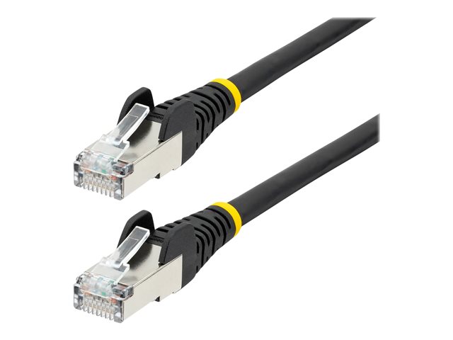 Startech 1m CAT6a Ethernet Cable - Black - Low Smoke Zero Halogen (LSZH) - 10GbE 500MHz 100W PoE++ Snagless RJ-45 w/Strain Reliefs S/FTP Network Patch Cord - Patch cable - RJ-45 (M) to RJ-45 (M) - 1 m - S/FTP - CAT 6a - IEEE 802.3bt - halogen-free, molded