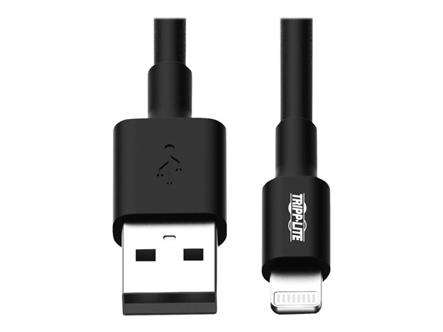 Eaton Tripp Lite Series USB-A to Lightning Sync/Charge Cable, MFi Certified - Black, M/M, 10 in. (0.25 m) - Lightning cable - Lightning / USB - 25.4 cm