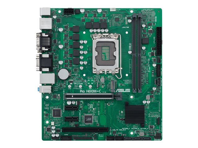 ASUS Pro H610M-C-CSM - Motherboard - micro ATX - LGA1700 Socket - H610 Chipset - USB 3.2 Gen 1, USB 3.2 Gen 2 - Gigabit LAN - onboard graphics (CPU required) - HD Audio (8-channel)
