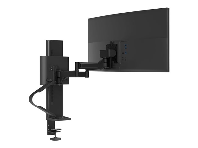 Ergotron TRACE - Mounting kit (pivot, base, VESA spacer, lift column, extension arms, 2-piece desk clamp) - Constant Force Technology - for LCD display - matte black - screen size: 21.5-38"