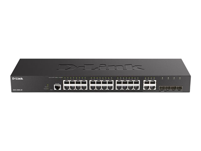 D-Link DGS 2000-28 - Switch - L3 - Managed - 24 x 10/100/1000 + 4 x combo Fast Ethernet/Gigabit SFP - rack-mountable