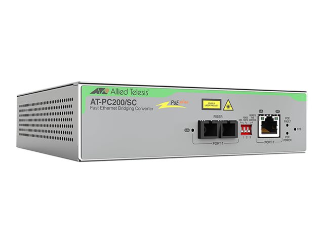 Allied Telesis AT PC200/SC - fibre media converter - 10Mb LAN, 100Mb LAN - TAA Compliant